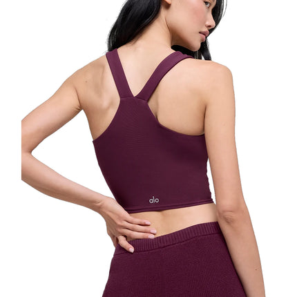 alo Women's Airbrush Real Bra Tank Burgundy
