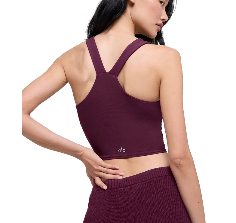 alo Women's Airbrush Real Bra Tank Burgundy