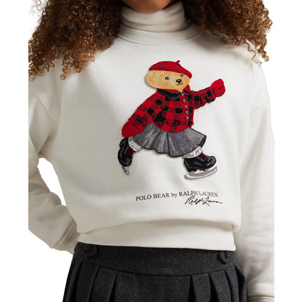 Polo Ralph Lauren Girl's Polo Bear Fleece Boxy Sweatshirt Trophy Cream