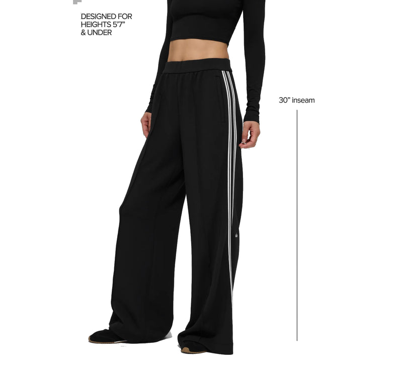 alo Women's Track Star Wide Leg Pant (Regular) Black