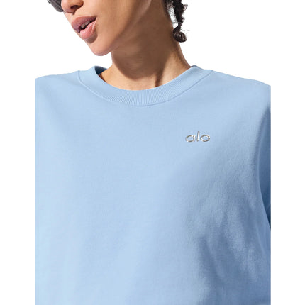 alo Women's Accolade Crew Neck Pullover Seashell Blue