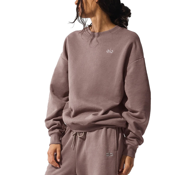 alo Women's Accolade Crew Neck Pullover Mushroom