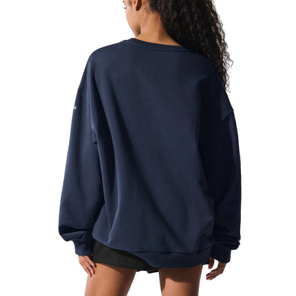alo Women's Chill Crew Neck Pullover Navy