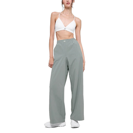 alo Women's Pinstripe Daylight Boxer Pant (Regular) Lunar Grey/White