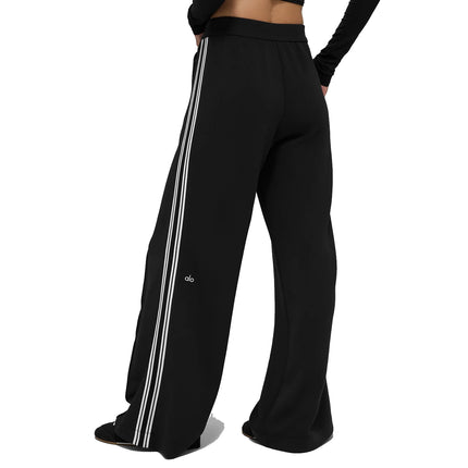 alo Women's Track Star Wide Leg Pant (Regular) Black