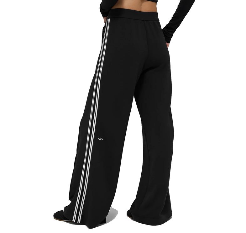 alo Women's Track Star Wide Leg Pant (Regular) Black