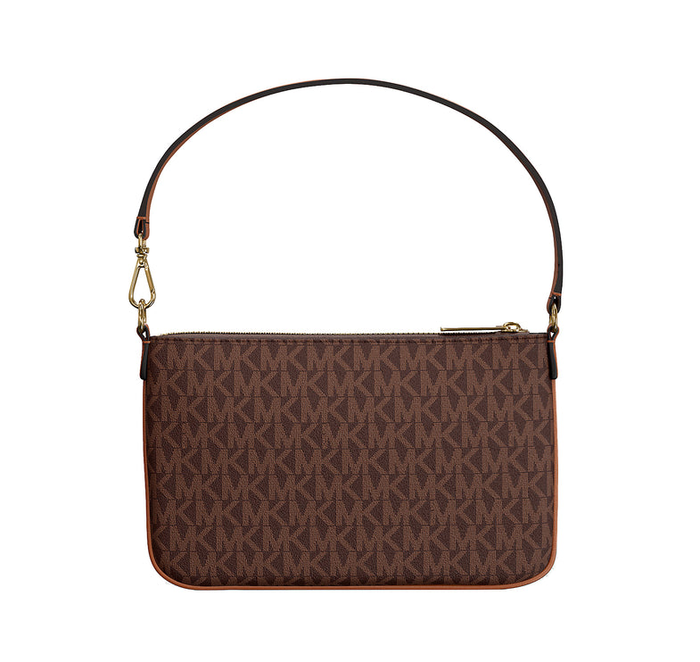 Michael Kors Women's Jet Set Small Signature Logo Convertible Wristlet Brown -Hemen Kargoda