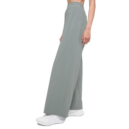 alo Women's Pinstripe Daylight Boxer Pant (Regular) Lunar Grey/White