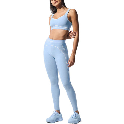alo Women's Alosoft High-Waist Heart Throb Legging Seashell Blue Heather/White