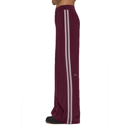 alo Women's Track Star Wide Leg Pant 32" (Long) Burgundy