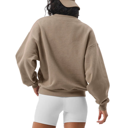 alo Women's Accolade Crew Neck Pullover Gravel