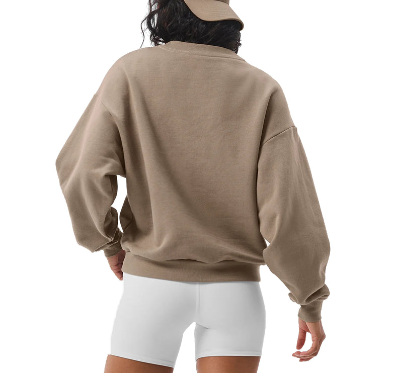 alo Women's Accolade Crew Neck Pullover Gravel
