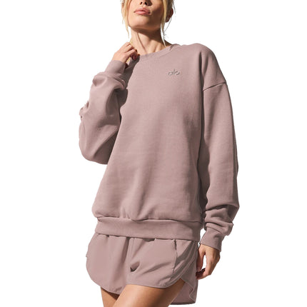 alo Women's Accolade Crew Neck Pullover Taupe