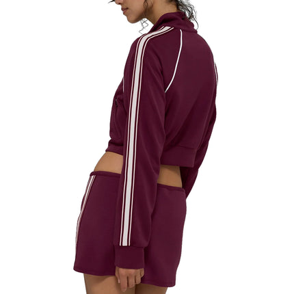 alo Women's Track Star Full Zip Jacket Burgundy