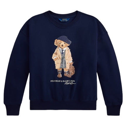 Polo Ralph Lauren Girl's Polo Bear Fleece Boxy Sweatshirt Refined Navy