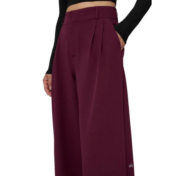 alo Women's High-Waist Dreamscape Trouser (Long) Burgundy