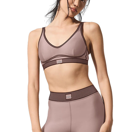 alo Women's Airlift Line Up Bra Taupe