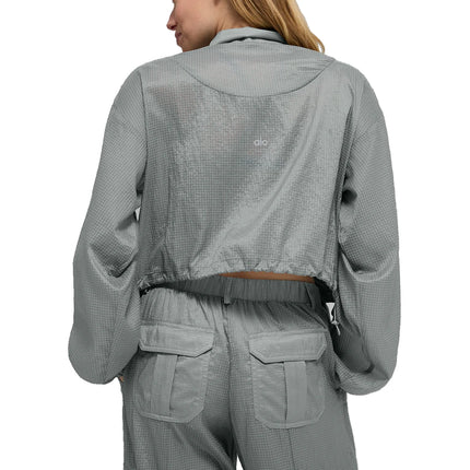 alo Women's Game Time Full Zip Jacket Lunar Grey