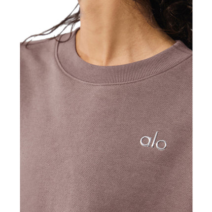 alo Women's Accolade Crew Neck Pullover Mushroom