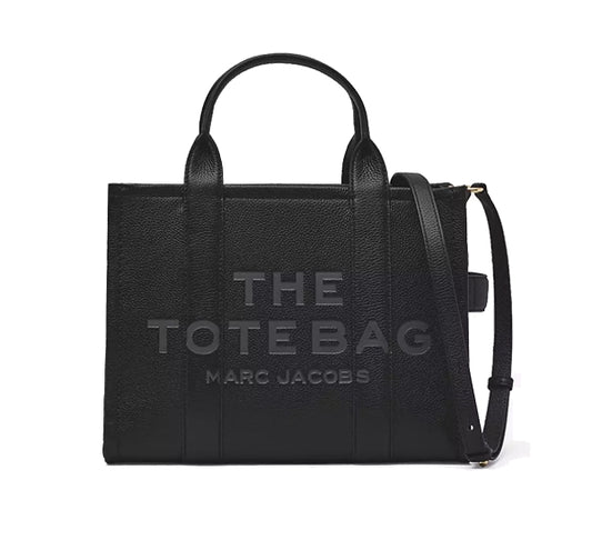 Marc Jacobs Women's The Leather Medium Tote Bag Black - Hemen Kargoda