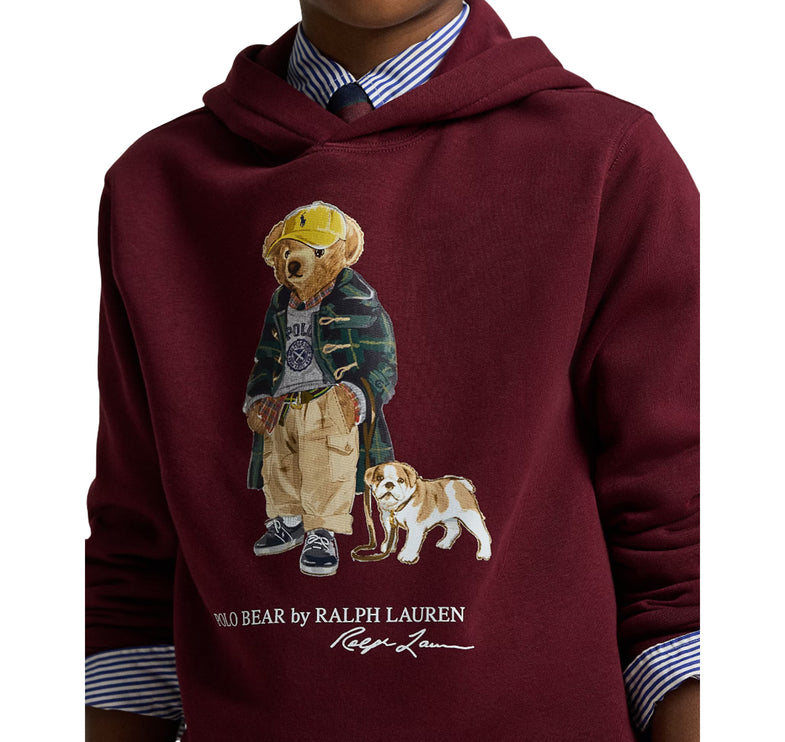 Polo Ralph Lauren Boy's Polo Bear Fleece Hoodie Classic Wine