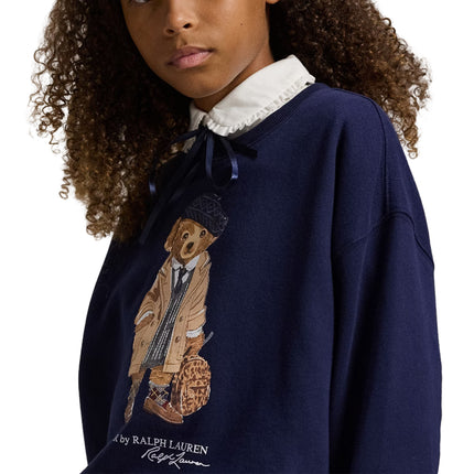 Polo Ralph Lauren Girl's Polo Bear Fleece Boxy Sweatshirt Refined Navy