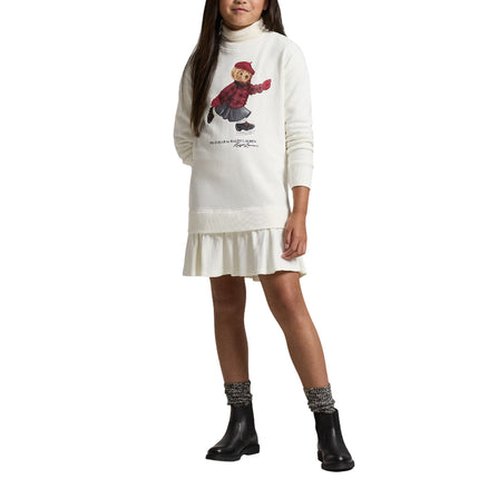 Polo Ralph Lauren Girl's Polo Bear Fleece Dress Trophy Cream