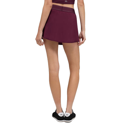 alo Women's Match Point Tennis Skirt Burgundy