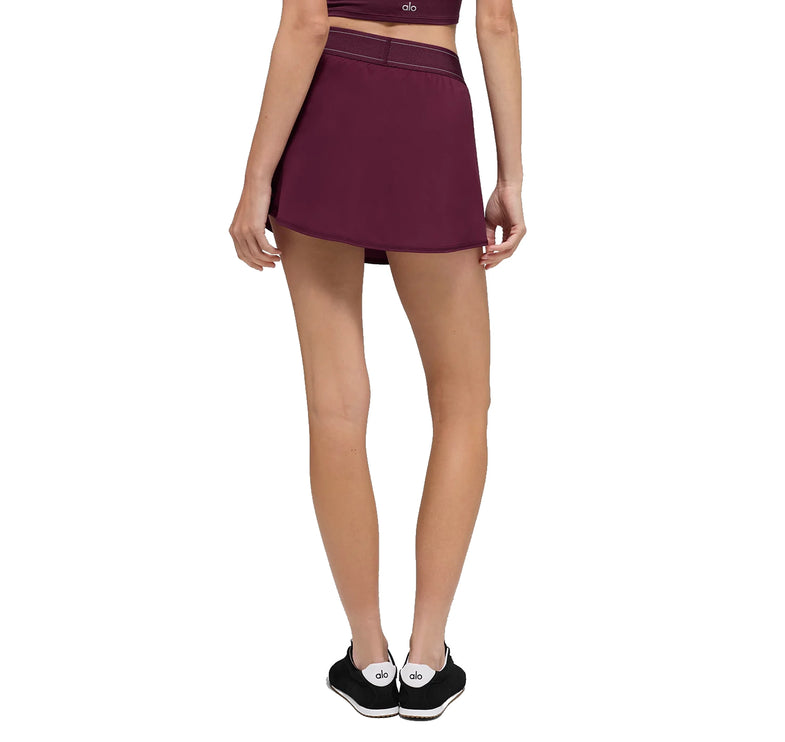 alo Women's Match Point Tennis Skirt Burgundy