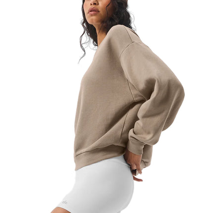 alo Women's Accolade Crew Neck Pullover Gravel