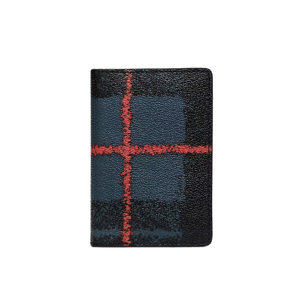 Coach Men's Complimentary Card Wallet With Window Pane Plaid Print Multi - Hemen Kargoda