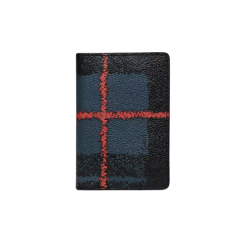 Coach Men's Complimentary Card Wallet With Window Pane Plaid Print Multi - Hemen Kargoda