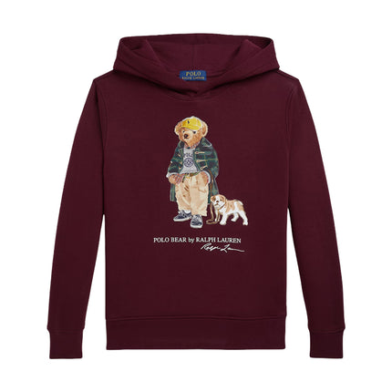 Polo Ralph Lauren Boy's Polo Bear Fleece Hoodie Classic Wine