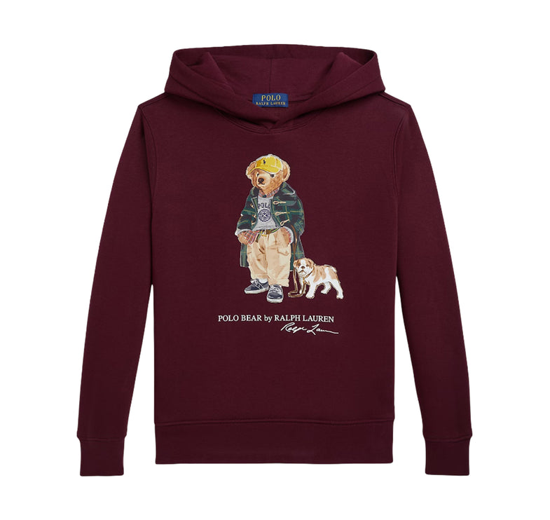 Polo Ralph Lauren Boy's Polo Bear Fleece Hoodie Classic Wine