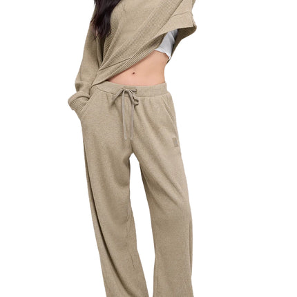 alo Women's Muse Wide Leg Pant Gravel Heather