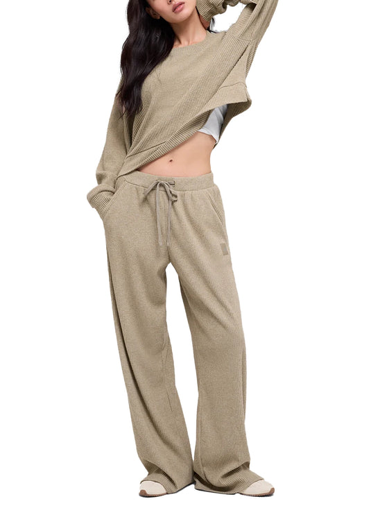 alo Women's Muse Wide Leg Pant Gravel Heather