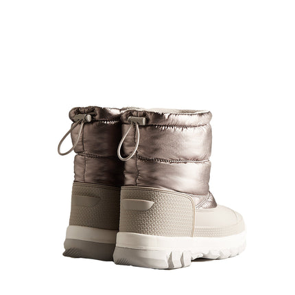 Hunter Women's Insulated Metallic Short Snow Boots Dark Silver/Hail Grey - Hemen Kargoda