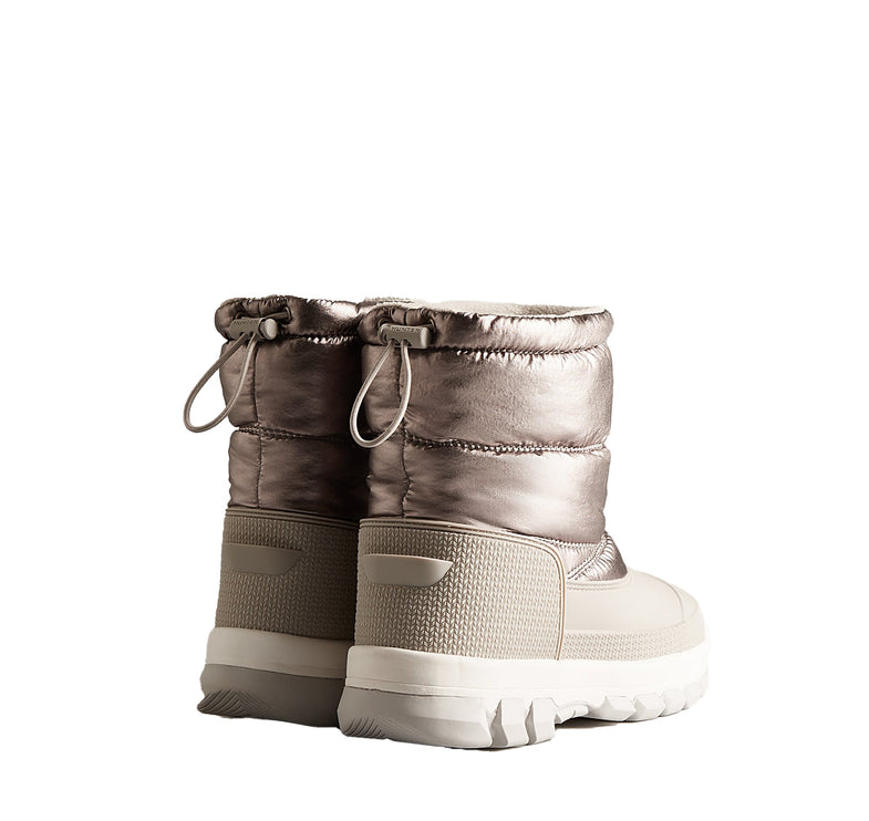 Hunter Women's Insulated Metallic Short Snow Boots Dark Silver/Hail Grey - Hemen Kargoda