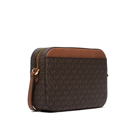 Michael Kors Women's Jet Set Large Logo Crossbody Bag Brown - Hemen Kargoda