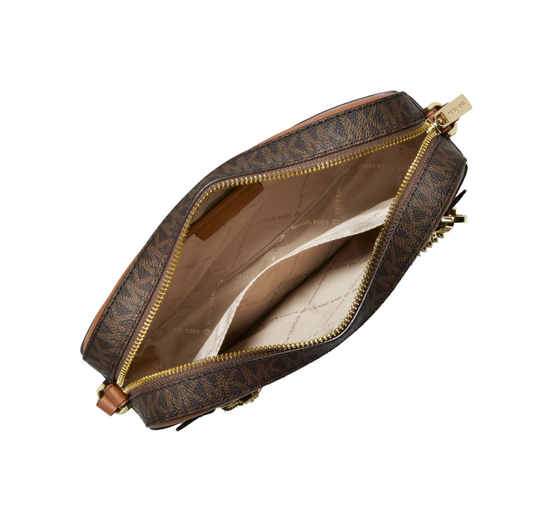 Michael Kors Women's Jet Set Large Logo Crossbody Bag Brown - Hemen Kargoda