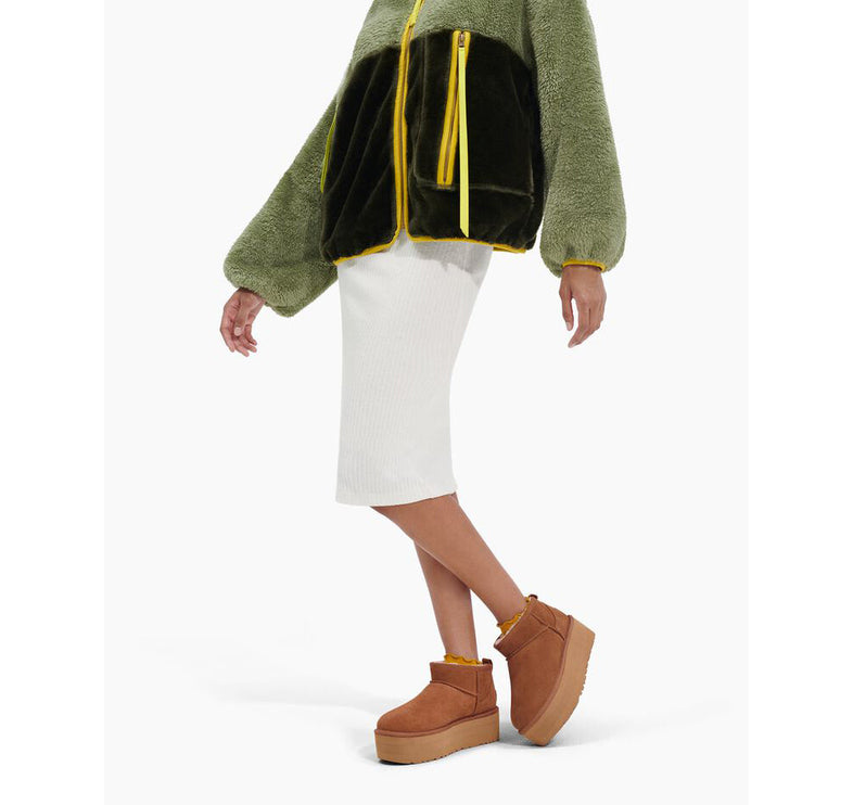 UGG Women's Classic Ultra Mini Platform Chestnut - Hemen Kargoda